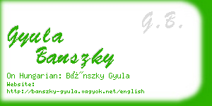 gyula banszky business card